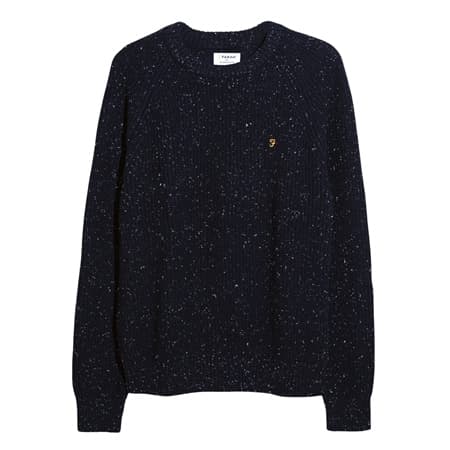 Farah Sage Nepped Sweater - Navy - XL