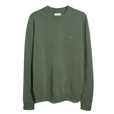 Farah Maidstone Crew Neck Sweater - Green - XL
