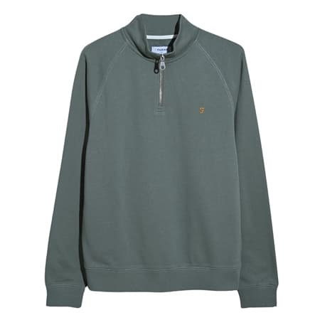 Farah Jim 1/4 Zip Sweatshirt - Green - L