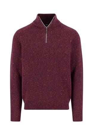 Fynch Hatton Troyer Donegal Sweater - Wine - 2XL