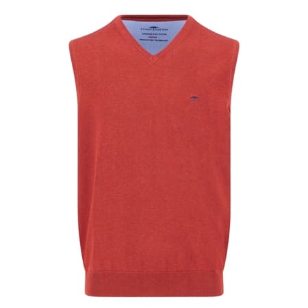 Fynch Hatton V-neck Sleeveless Slipover Superfine Jumper - Red - M