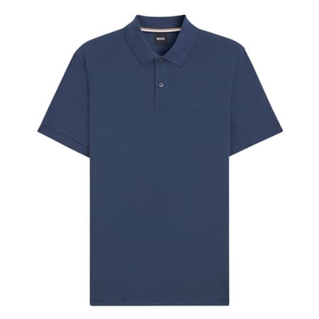 Boss Pallas Cotton Pique Polo Shirt - Blue - XL