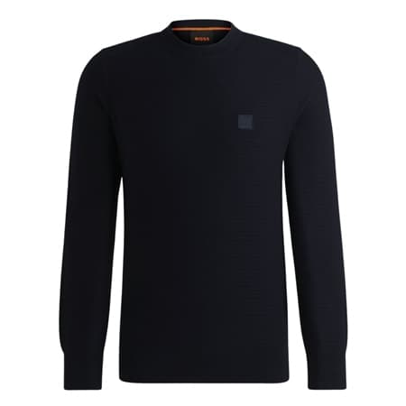 Boss Structured Sweater with Cashmere - Navy - XL