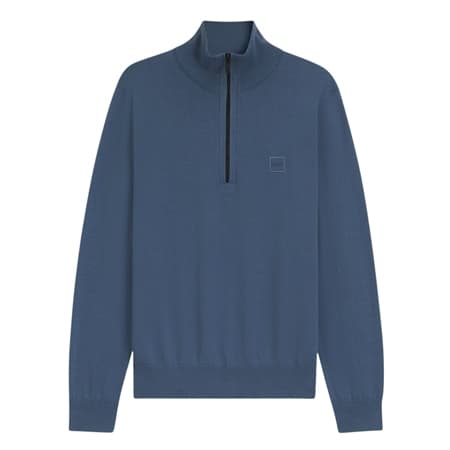 Boss Kanobix_S Zip-neck Sweater- Blue - XL