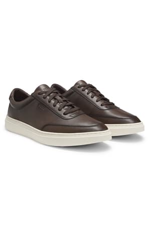 Boss Kieran Tenn Buox Leather Trainers - Brown - 45