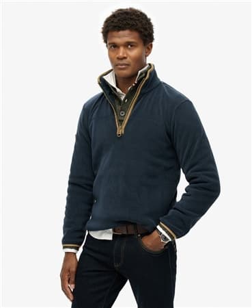 Superdry Estate Half Zip Fleece - Navy - XL