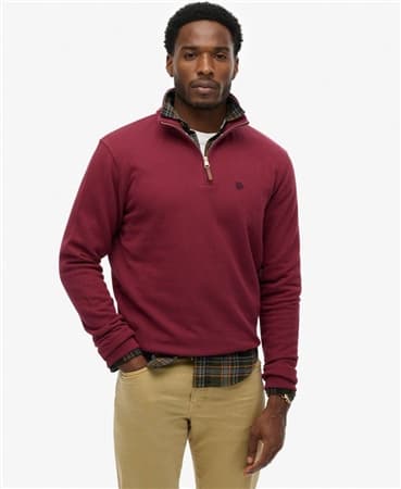 Superdry Preppy Half Zip Jumper - Wine - 2XL