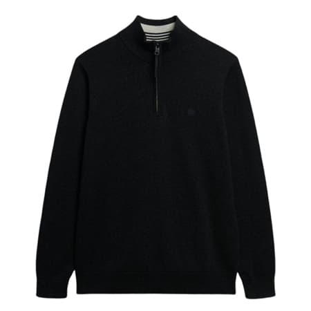 Superdry Essentials Cotton Half Zip Jumper - Grey - XL
