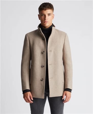 Remus Uomo Jonah Wool Overcoat - Beige - 46