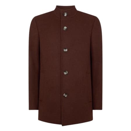 Remus Uomo Jonah Wool Overcoat - Wine - 46