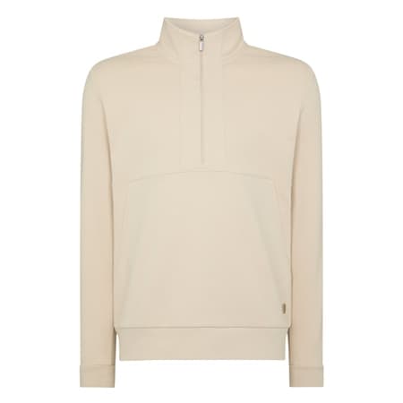 Remus Uomo Half-Zip Jersey Sweatshirt - Beige - XL