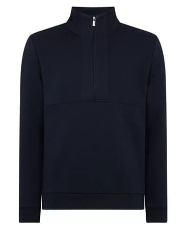 Remus Uomo Half-Zip Jersey Sweatshirt - Navy - XL