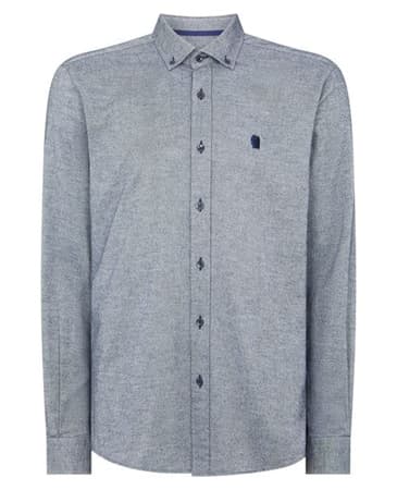 Remus Uomo Parker Tapered Fit Cotton Shirt - Navy - S