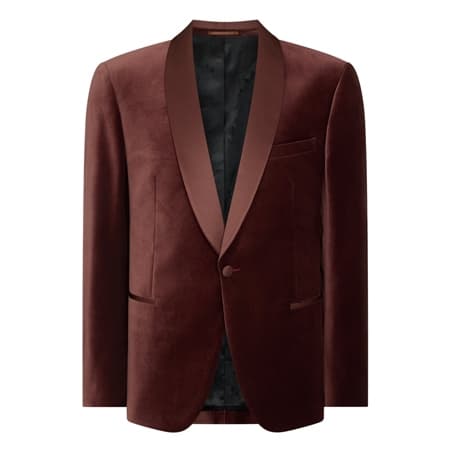 Remus Uomo Romeo Slim Fit Velvet Dinner Jacket - Wine - 44R