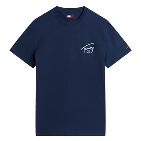 Tommy Jeans Signature Back Logo Jersey T-Shirt - Navy - S