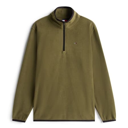 Tommy Jeans Flag Quarter-Zip Polar Fleece Sweatshirt - Green - XS