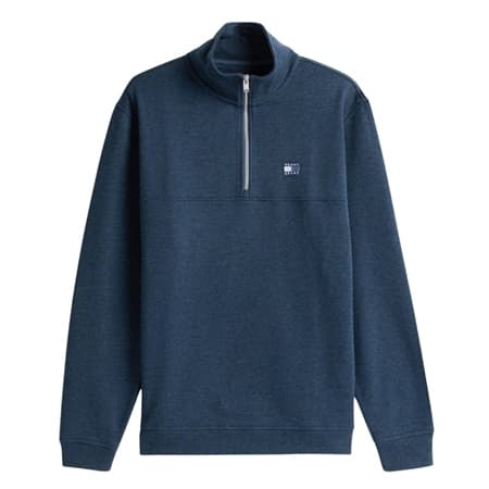 Tommy Jeans Tonal Tommy Badge Half Zip Sweatshirt - Navy - S