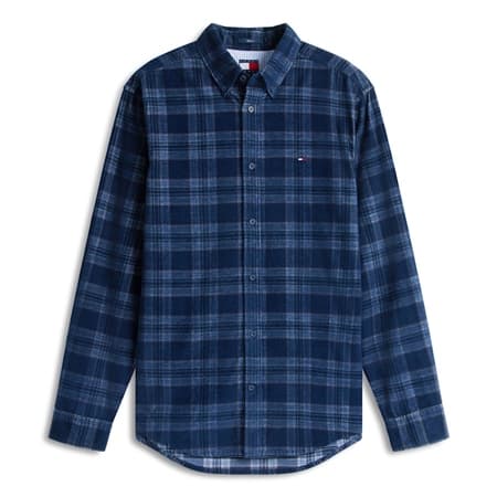 Tommy Jeans Regular Fit Check Cord Shirt - Blue - XL