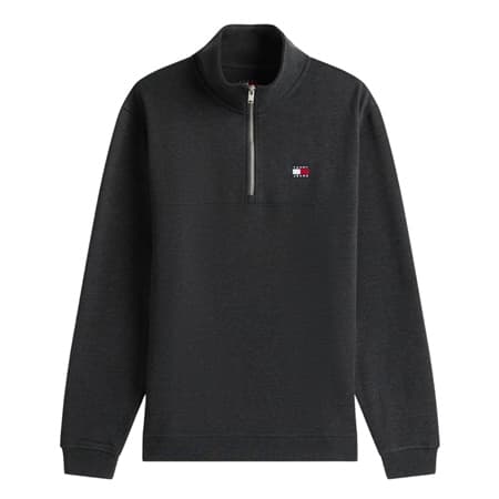Tommy Jeans Tommy Badge Quarter-Zip Jumper - Black - XL