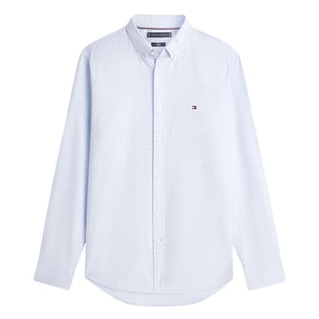 Tommy Hilfiger Flex Poplin Mini Dot Shirt - Blue - XL