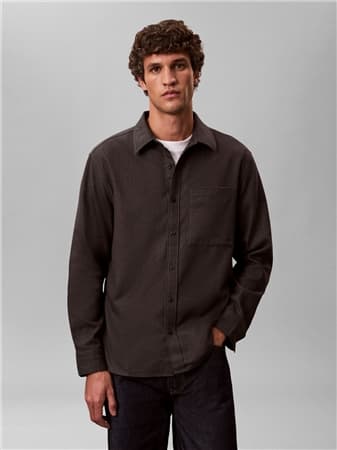 Calvin Klein Jeans Melange Flannel Relaxed Shirt - Black - S