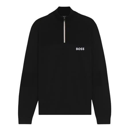 Boss K Hydro Water Repellent Zip Neck Sweater - Black - M