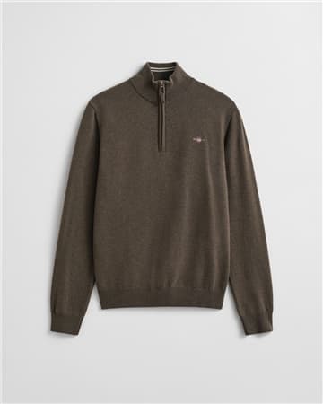Gant Superfine Lambswool Half Zip Sweater - Green - XL