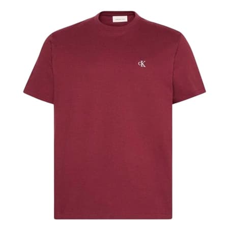 Calvin Klein Jeans Embroidered Monogram Logo Relaxed T-Shirt - Red - XL