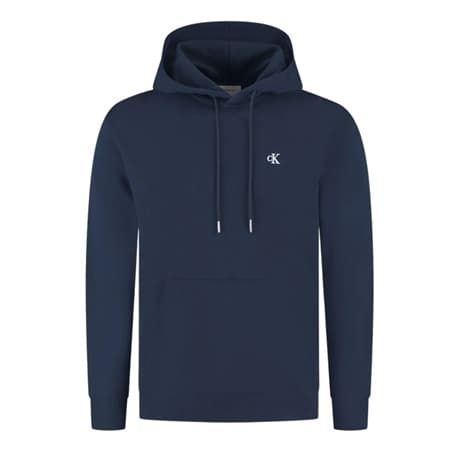 Calvin Klein Jeans Cotton Terry Badge Hoodie - Navy - XS