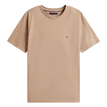 Tommy Hilfiger Flag Embroidery Crew Neck T-Shirt - Beige - XL