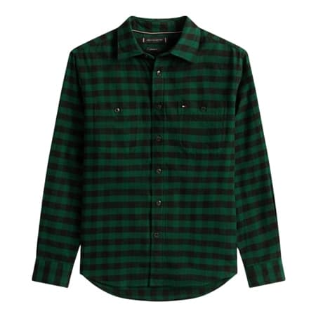 Tommy Hilfiger Mercerized Blackwatch Plaid Shirt - Navy - XL
