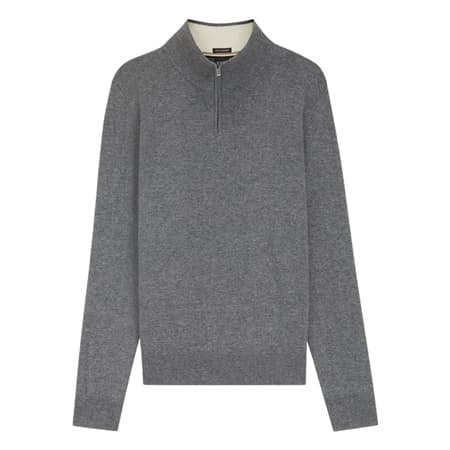 Boss H-Hemarlo Half Zip Sweater - Grey - XL