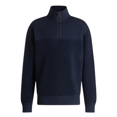 Boss Ze_Winterbrush Zip Neck Sweatshirt - Navy - XL
