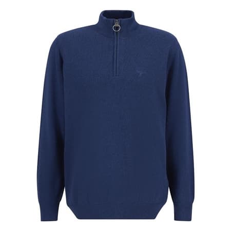 Barbour Cotton Half Zip Knitted Jumper - Navy - L