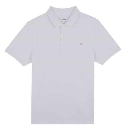 Farah Blanes Short Sleeve Slim Fit Polo - White - XL