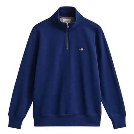 Gant Reg Shield Half Zip Sweatshirt - Navy - XL