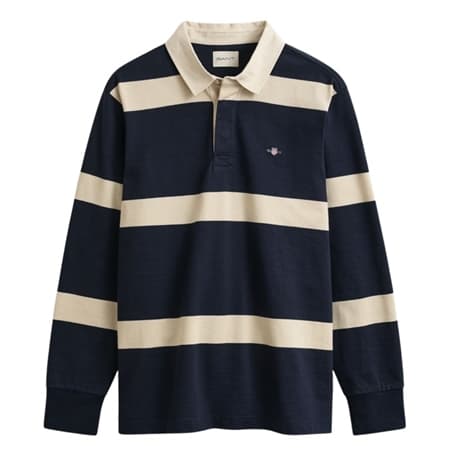 Gant Striped Rugger Shirt - Navy - XL
