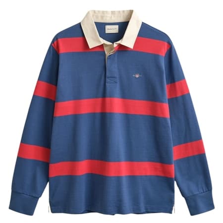 Gant Striped Rugger Shirt - Blue - XL