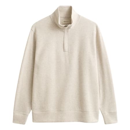 Gant Light Sacker Rib Half-Zip Sweatshirt - Beige - XL
