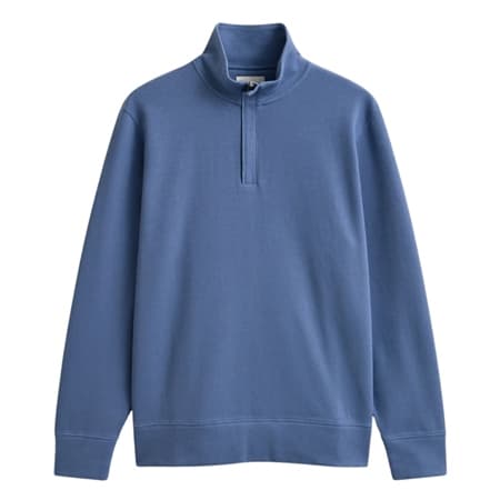 Gant Light Sacker Rib Half-Zip Sweatshirt - Blue - XL