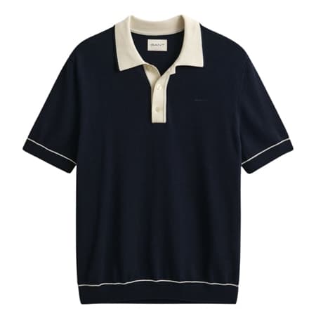 Gant Cotton Modal Polo Shirt - Navy - XL
