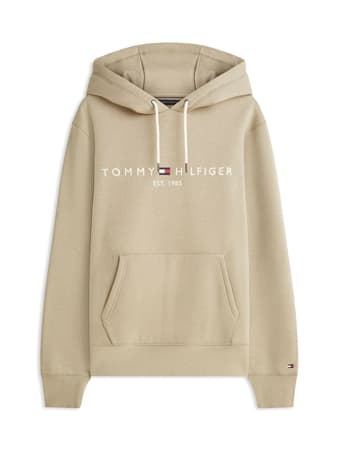 Tommy Hilfiger Logo Embroidery Fleece Hoodie M03 - Beige - XS