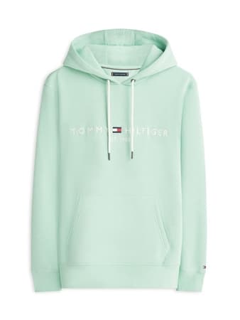 Tommy Hilfiger Logo Embroidery Fleece Hoodie Mai - Green - XS