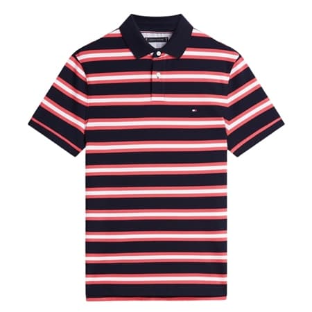Tommy Hilfiger 1985 Regular Striped Polo Shirt 0bg - Orange - XL