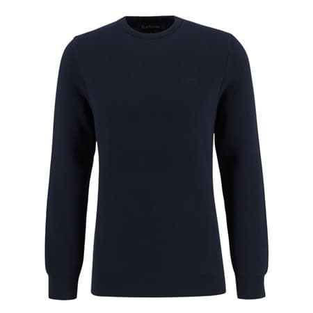 Barbour Essential Honeycomb Crew Neck Sweater - Navy - XL
