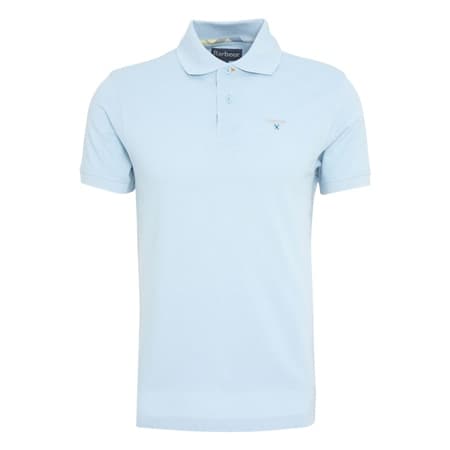 Barbour Tartan Pique Polo Shirt - Mist Blue - XL
