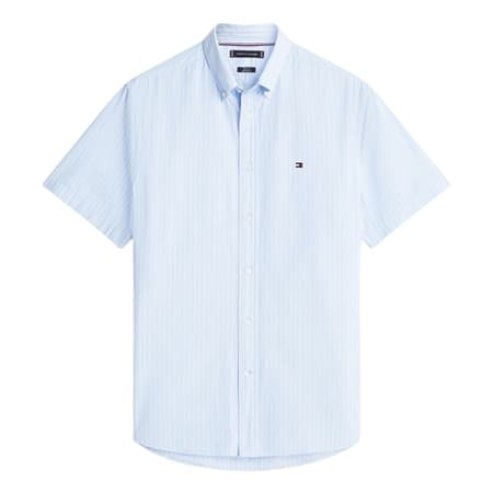 Tommy Hilfiger Flex Poplin Striped SS Shirt - Blue - XL