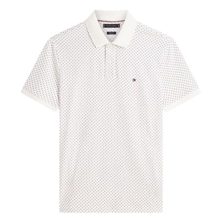 Tommy Hilfiger Aop Interlock Reg Polo Shirt - White - XL
