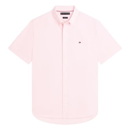 Tommy Hilfiger Flex Poplin Houndstooth SS Shirt - Pink - XL