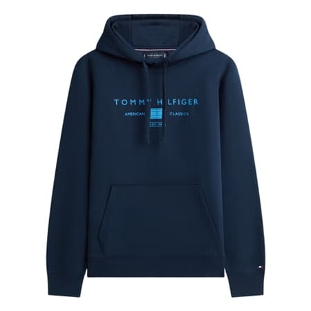Tommy Hilfiger Brand Love Mono Logo Hoodie - Navy - XS